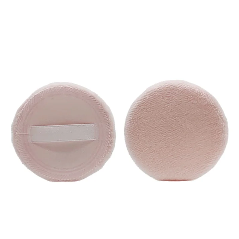 Pressed satin fabric Velvet powder puff, dry and wet dual-purpose pure cotton ribbon powder puff, makeup setting tool