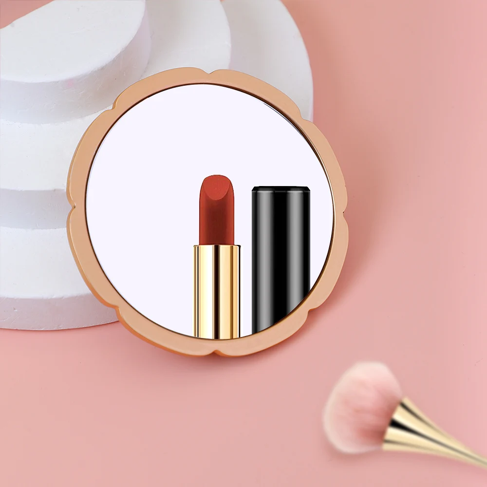 Custom Luxury Hard Soft Enamel Pocket Mirror Mini Make Up Hand Mirror for Wedding Gift