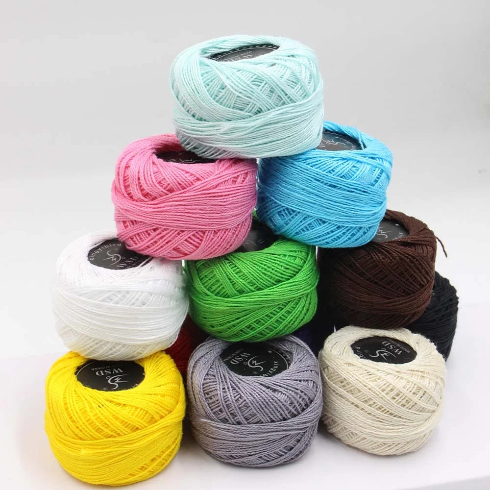 High Quality 12Pcs Mercerized Sewing Cotton Thread Ball Set Colorful Weaving Cotton Thread