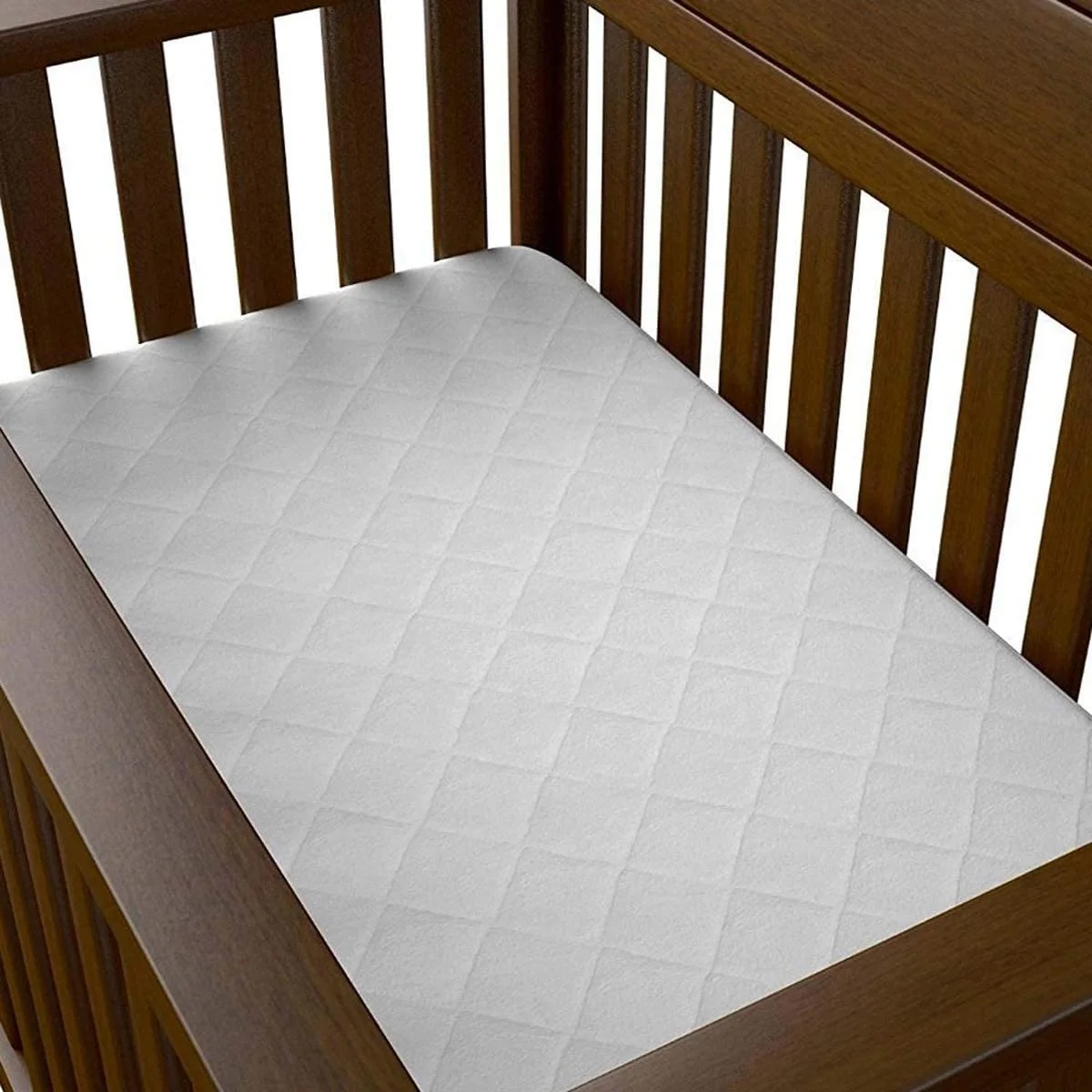 Premium Crib Mattress Pad Bamboo Quilted Fitted Bed Sheet Terry Waterproof Hypoallergenic Protector