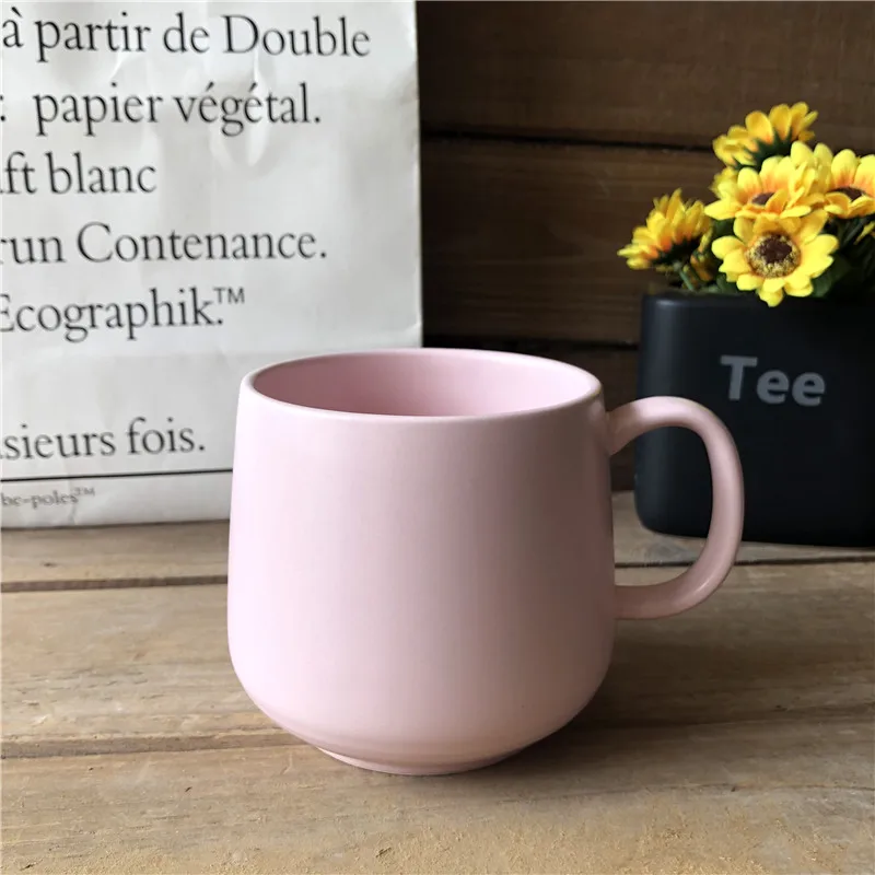 fashion style pink ceramic mug coffee&milk cup from chaozhou