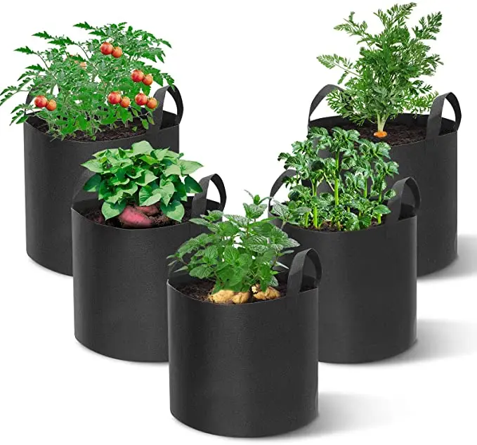 1 Gallon High Quality Felt Garden Pot Plant Growing Bag Felt Fabric Grow Bags For Garden