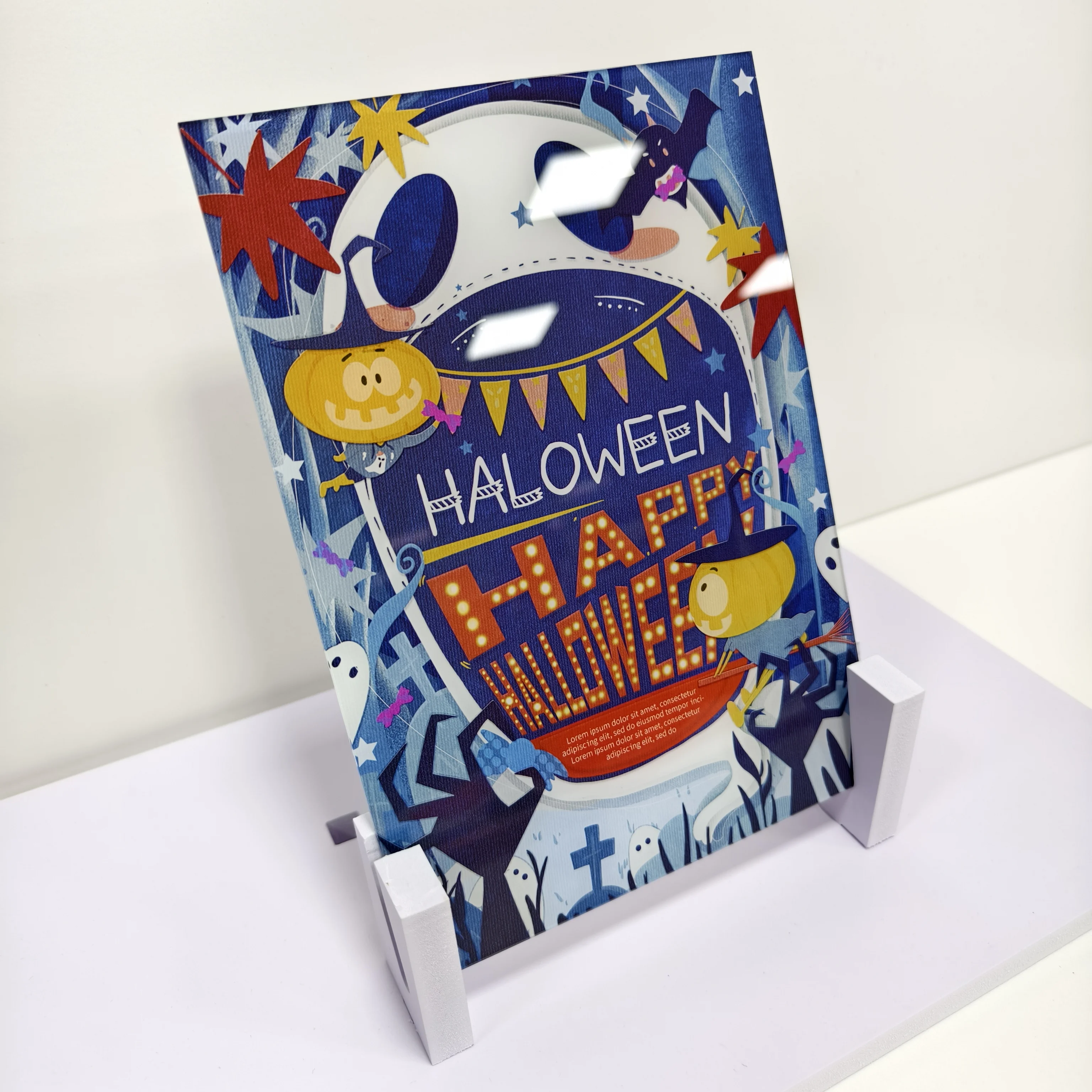 Halloween Festival Automotive Decoration Durable 3mm 5mm 8mm UV Printed Acrylic Sign Board with Halloween Atmosphere Decor