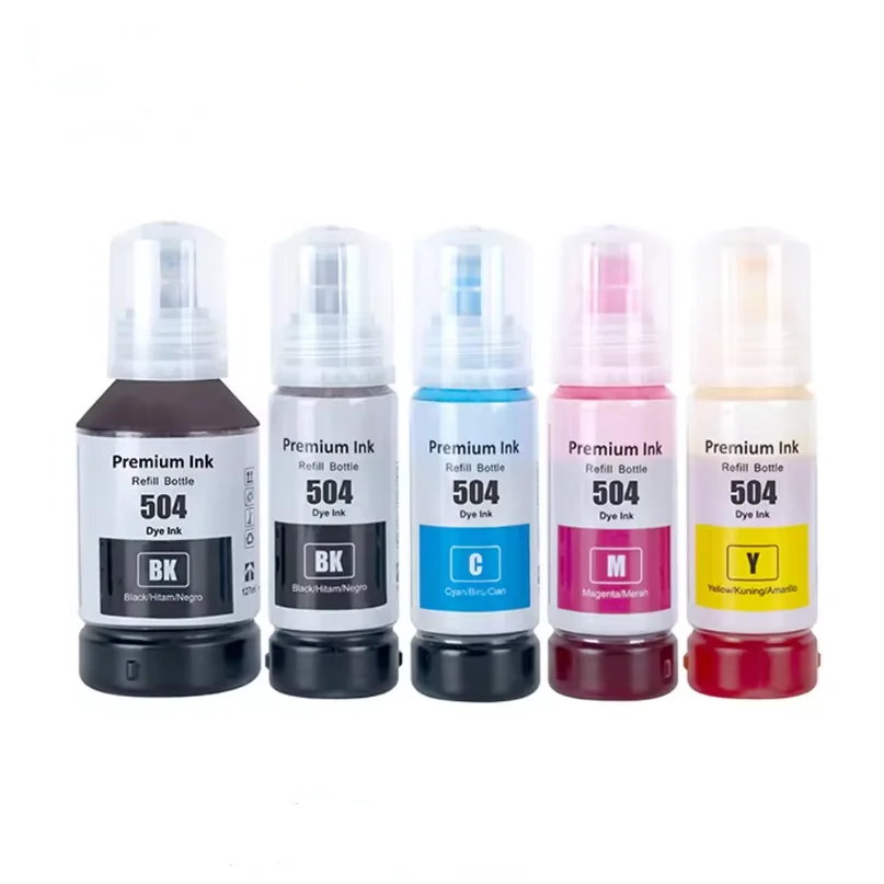 Asseel epson ink Compatible 504 Premium Color Bulk 70ml Bottle Water Based Refill for Epson Ecotank L4150 L4160 L6161 Printer