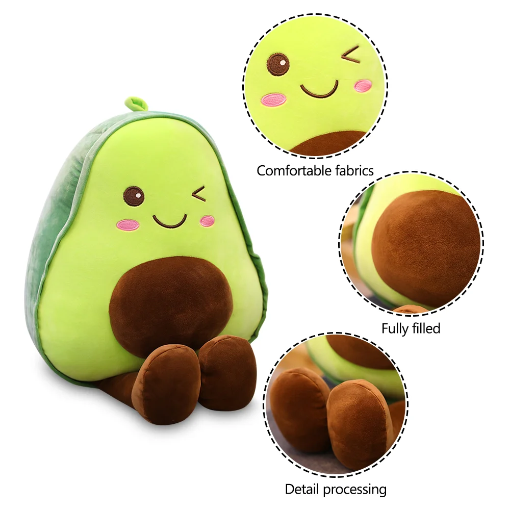 Hot Sale Kawaii Cute Fruit Avocado Plush Toy Soft Baby Toy for Children Packaged in Opp Bag