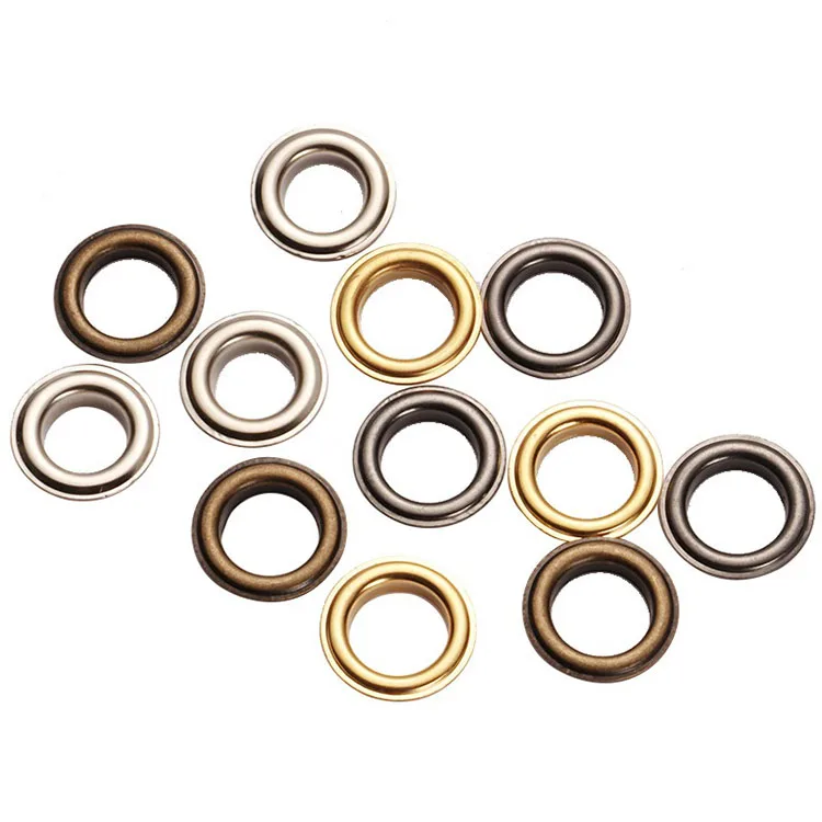 Custom 2MM-50MM Shoes Eyelet and Grommet for Bag Metal Eyelets Stainless Steel Brass Plating Round Brass Flat Edge Eyelets