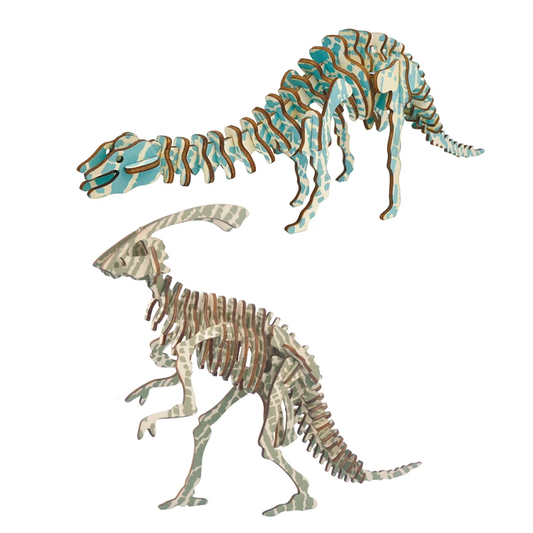 New-Land High Quality modern 3D wooden puzzle-wild animals dinosaur model