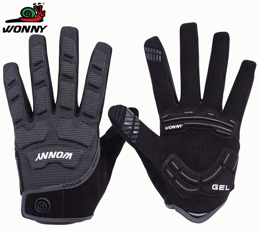 WONNY Brand Available Custom Touch Screen  Winter Breathable Gel Bicycle Racing Motor Cycling Gloves