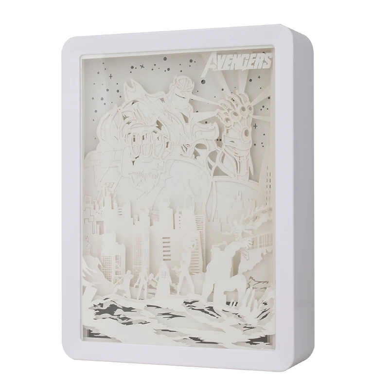 3D Paper Cut Light Box USB Powered LED Shadow Lamp Decorative Night Light frame with Switch for Bedroom Living Room
