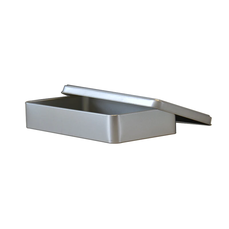 Food Box Rectangle Hinged Metal Matt Varnish CMYK Printing Tin Candy Customized Logo Packing Candle Recyclable Accept