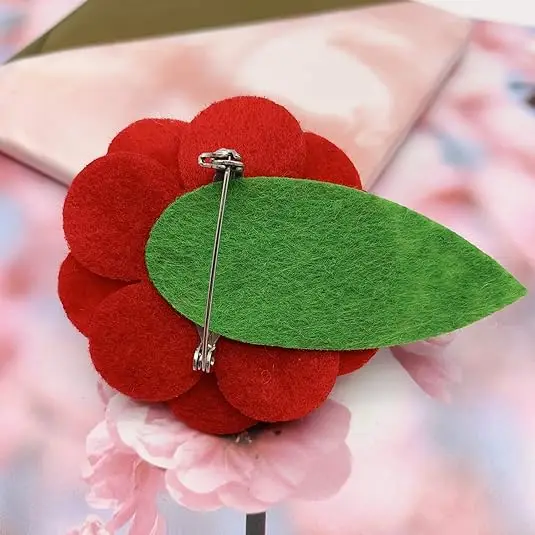 High Quality Handmade Wool Felt Flower Brooch Felt Craft  Flowers  Felt Flower Garland For Remembrance Day
