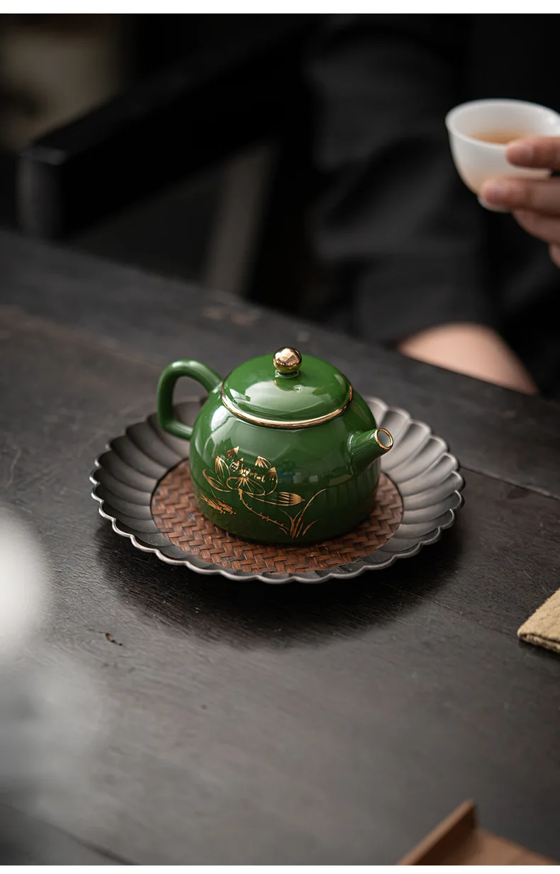 Luxury ceramic gold rim domestic Teacup Set chinese Tea Set teapot Set