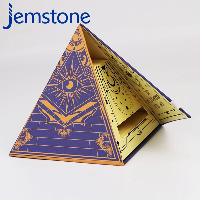 High Quality Design Pyramid Shaped Paper Box Tea Coffee Magnetic Biodegradable Cardboard  Box Packaging With Ribbon