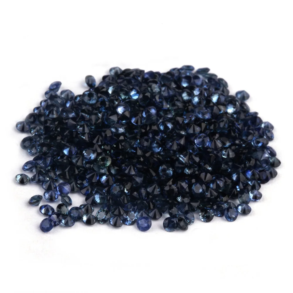 Natural a Level Loose Blue Sapphire Stone Exquisite Round Cut 1.5 mm Timeless Beauty for Jewelry Making