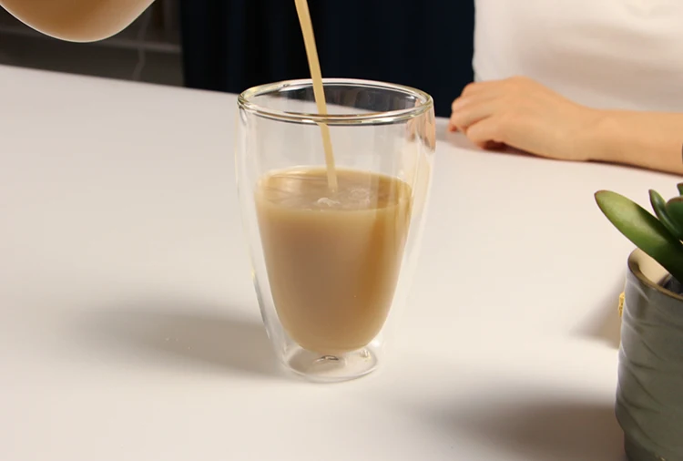 80ml 250ml 350ml 450ml 650ml High borosilicate material Double Wall  Glass cup  coffee cup Handle or cover is available