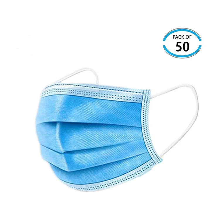 Оптовые продажи от производителя, 3 слоя 50 шт./кор. ушной одноразовый медицинский перевязочный материал, маска для лица