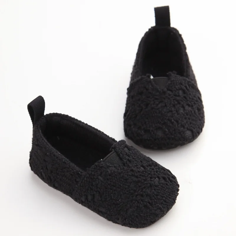 Slip-on design crochet  with 5colors soft sole wholesale baby girl shoes