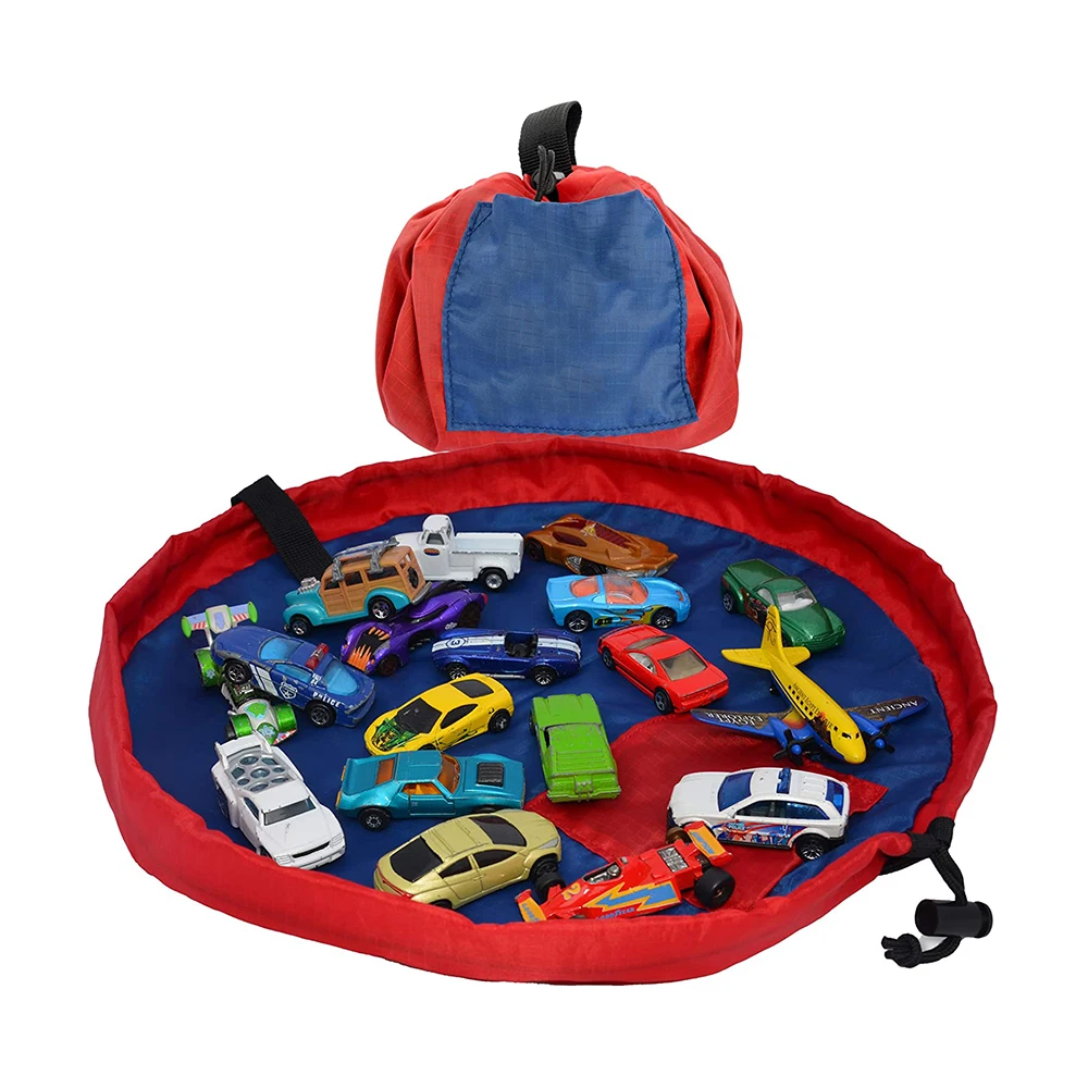 high quality small portable folding fabric kids toy storage bags with play mat