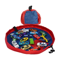 high quality small portable folding fabric kids toy storage bags with play mat