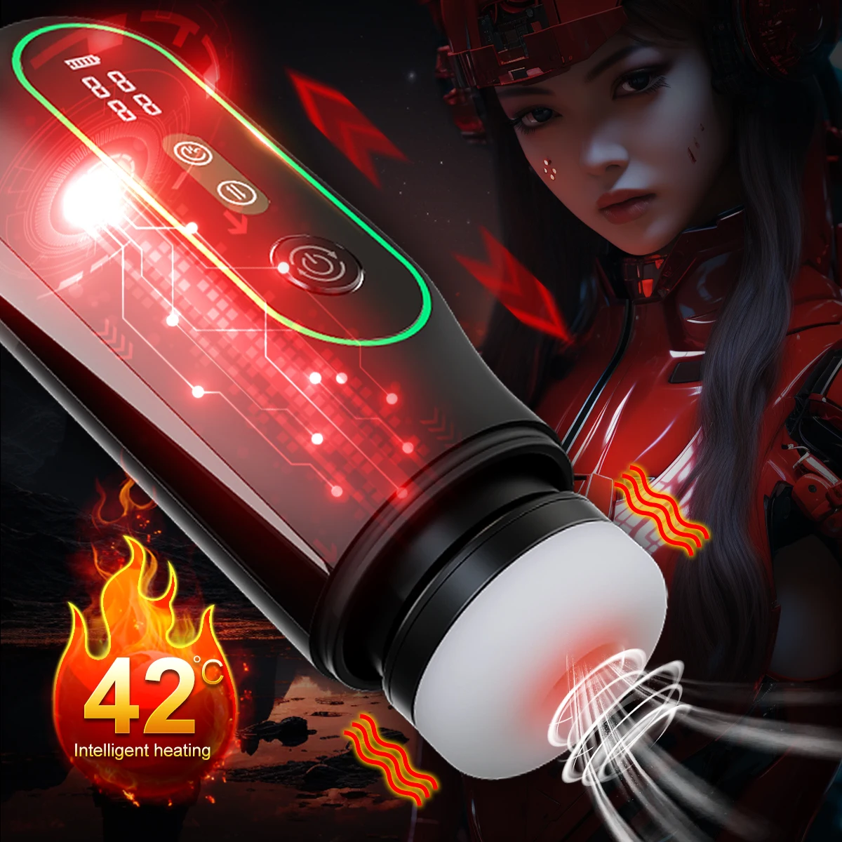 New Fully Automatic LCD Display Telescopic Sucking Heating Male Masturbation Sex Toys Penis Massage Machine for Men