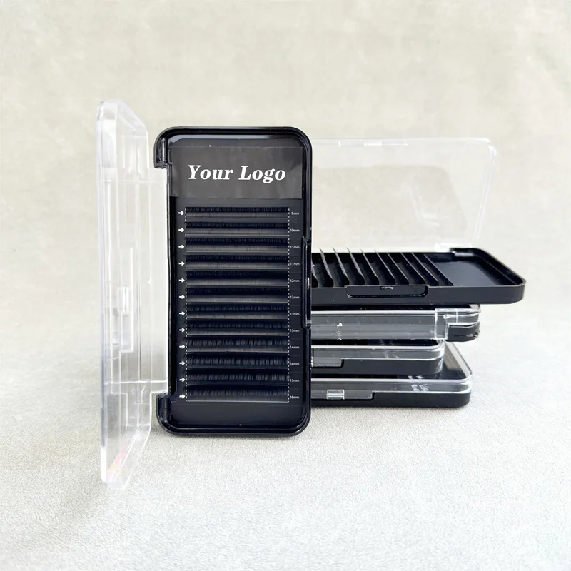 soft and fluffy Cashmere lash extensions trays  pesta as  0.02 0.03 0.05 super matte dark black volume lash trays