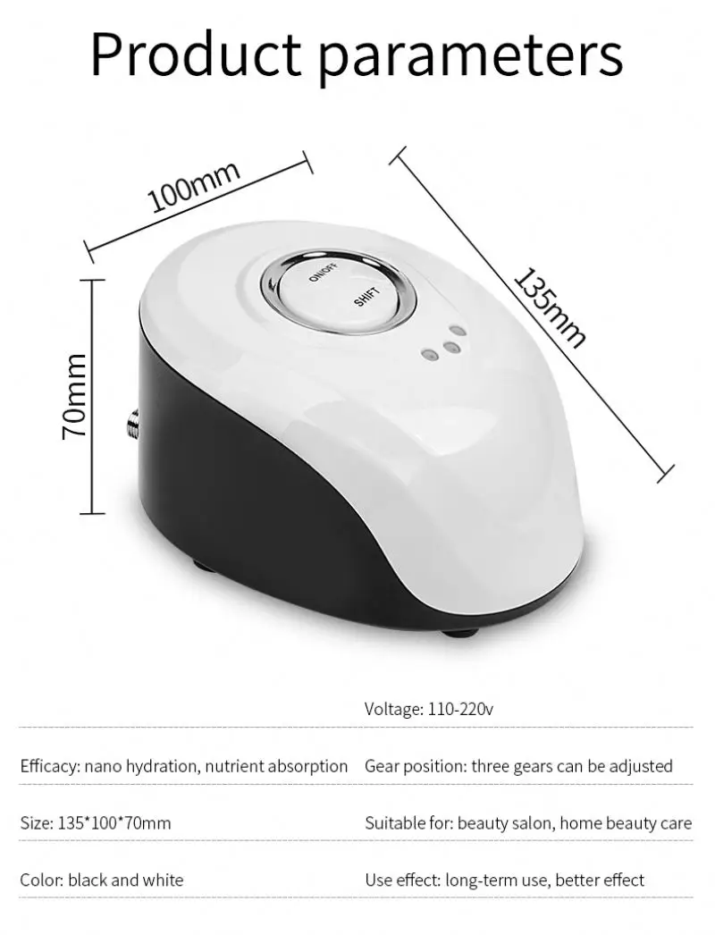 
Portable Household Oxygen Therapy Second Generation Nano Oxygen Injection Moisturizing Sprayer Instrument 