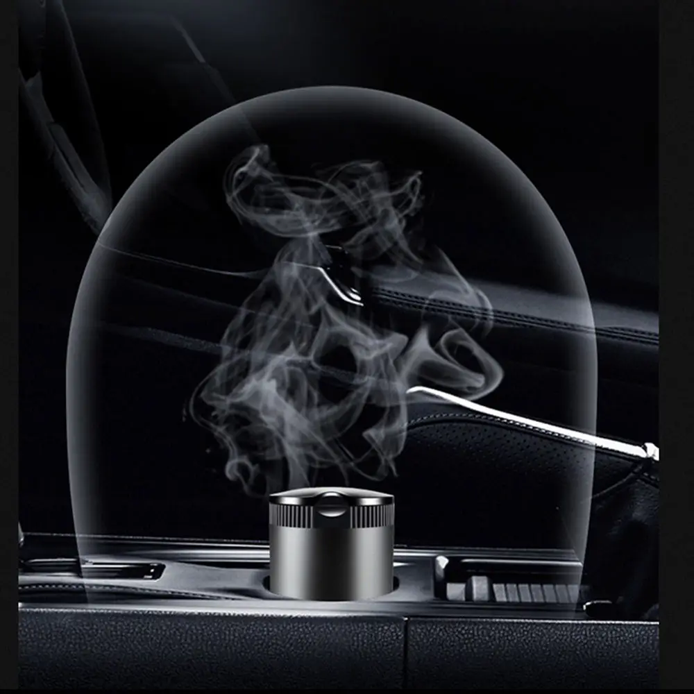 Portable Mini Car Ashtray with Lid LED Light Car Interior Organizer Metal Ashtray