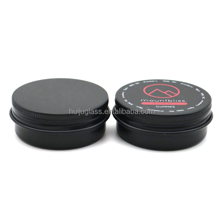 Black 15g 30g empty saffron tin boxes small saffron metal box round packaging saffron tin cans for gift