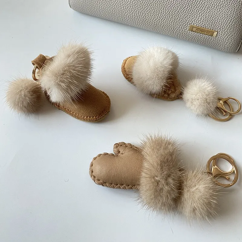 Hot Boots Key Ring Accessories Female Shoes Keychain Accessories Keychaine Ring Plush Shoe Keychain