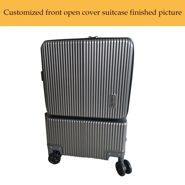 Front open cover double open hot luggage custom German Bayer PC aluminum alloy trolley case can board the suitcase