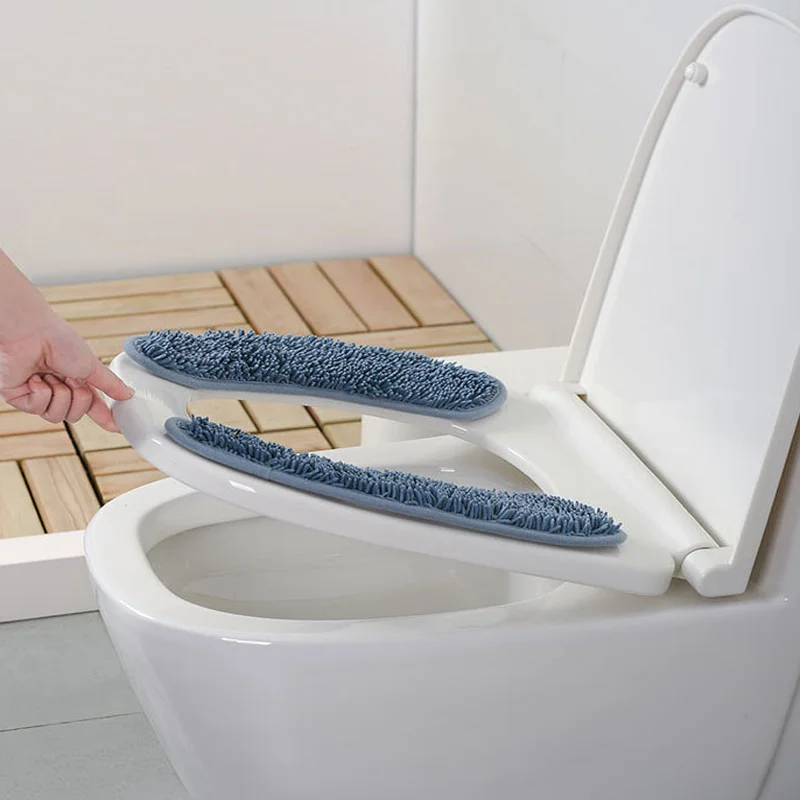Washable General Custom Superfine Fiber 100% Microfiber Chenille Soft Absorption Toilet Stick Seat Cushion Mat