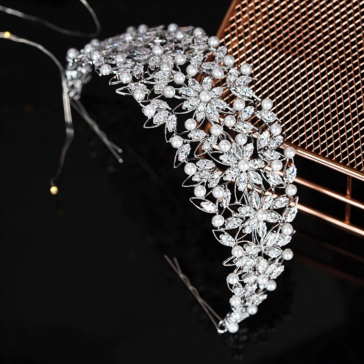 Bridal Headpiece Flower Design Women Wedding Crowns Bridal Hair Accessories Party Tiaras And Crown Cubic Zircon BC5231 Corona