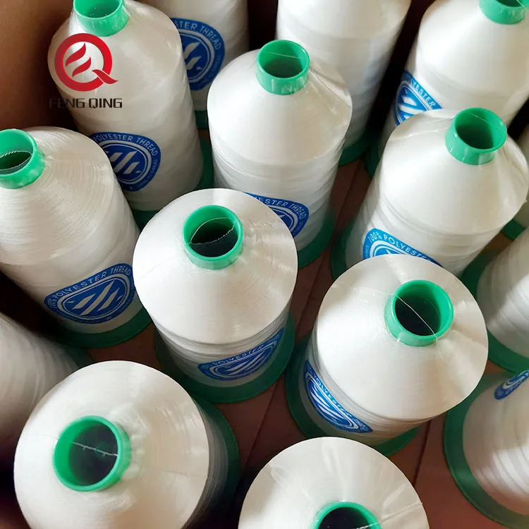 AA Grade 10% Oiled High Tenacity 150D/3 Polyester Thread in Bulk Bright Sewing Thread with king Spool 1kg/cone