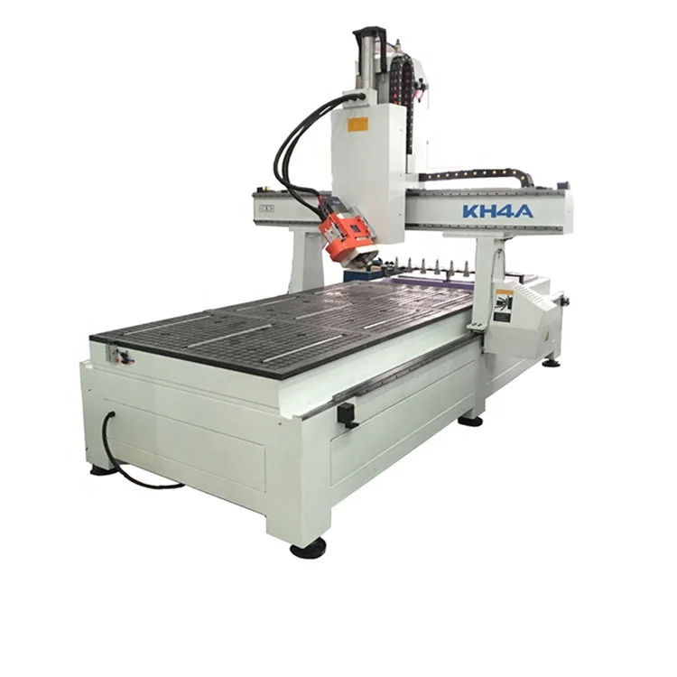 Professional manufacturer in jinan large working table automatic tool changer woodworking 4 axis cnc rotary machine