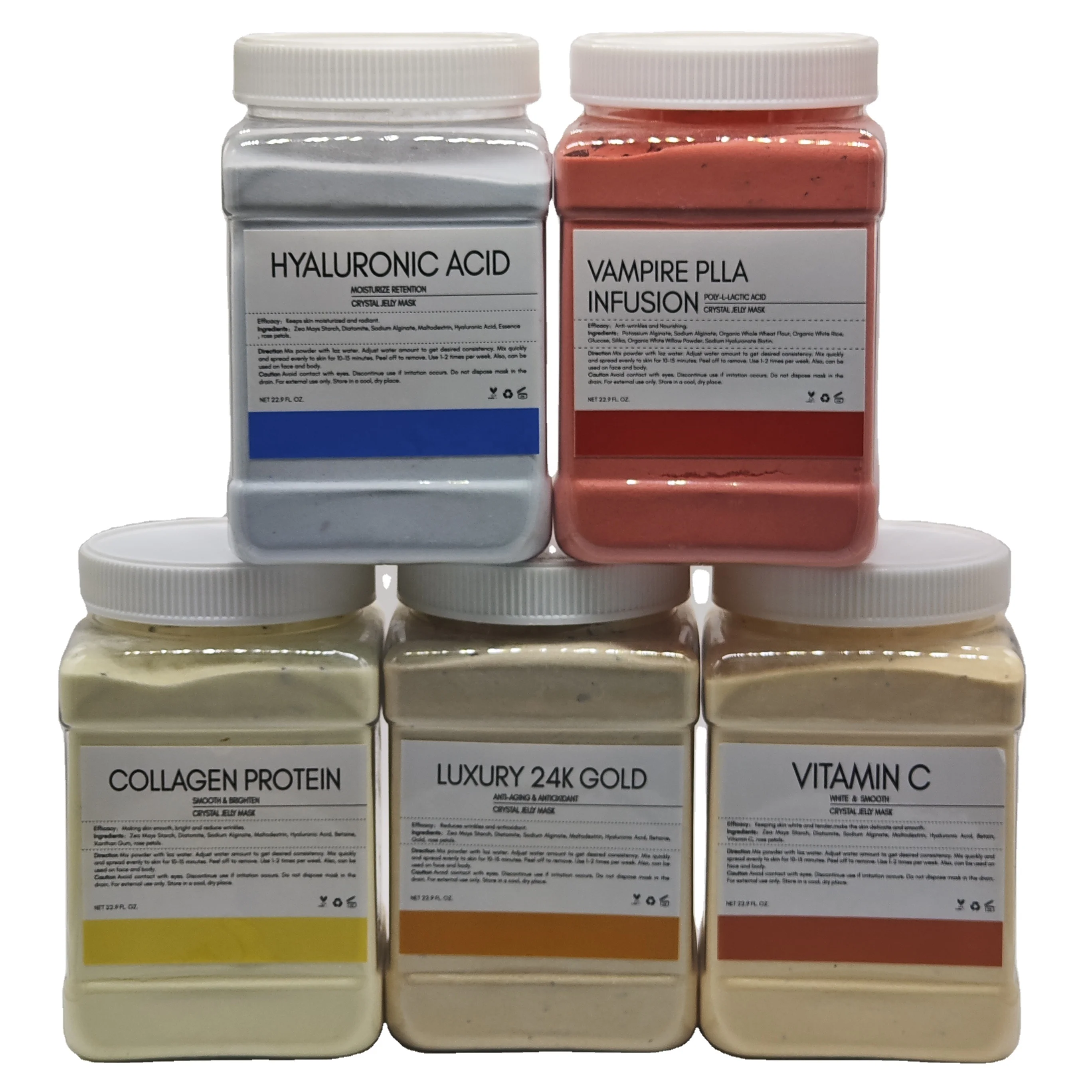 OEM 50 Flavors 650g Rainbow Vitamin C Facial Mask Jelly Custom Gel Fruit Face Collagen Whitening Korea Hydrogel Face Mask