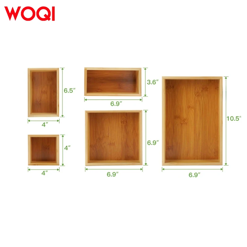 WOQI Custom Wholesale Kitchen Bedroom Office Storage Wooden Box Kit For Craft,Sewing,Office