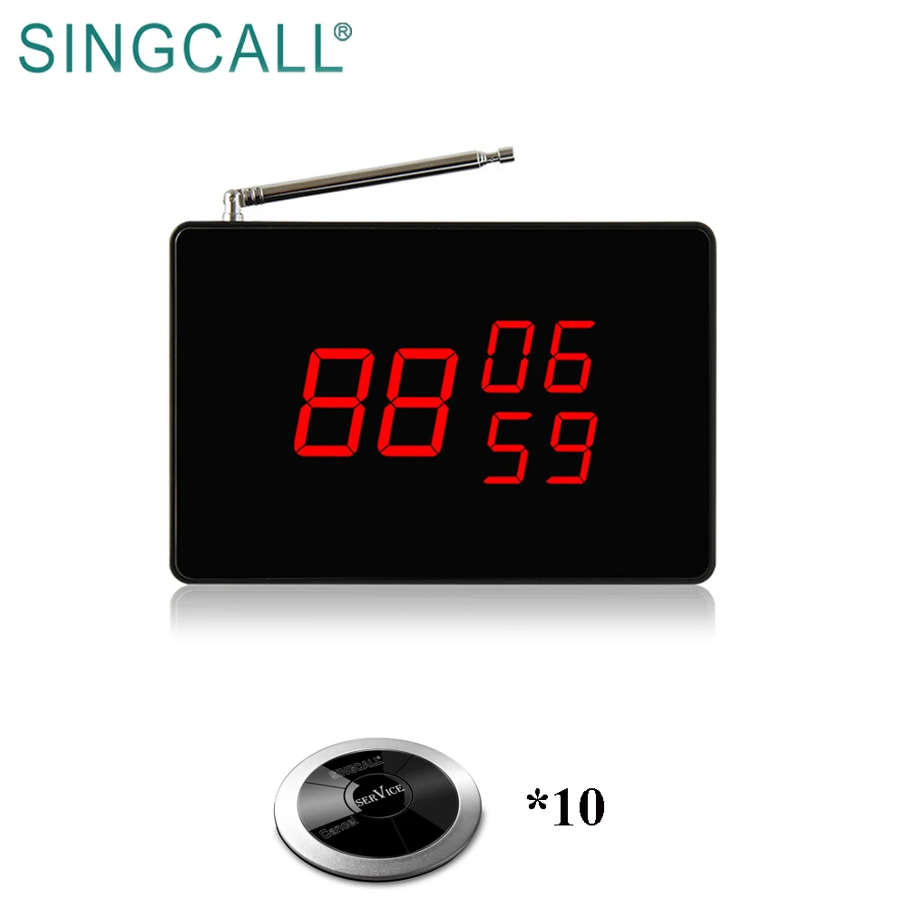 SINGCALL Restaurant Table Call Buzzer System 3 Keys Service Pager