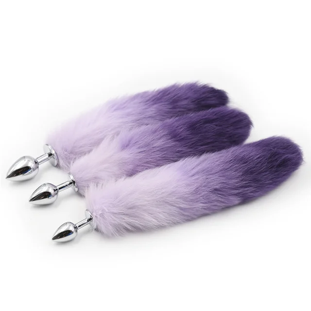 Large size beautiful metal butt plug toy anus with cat tail