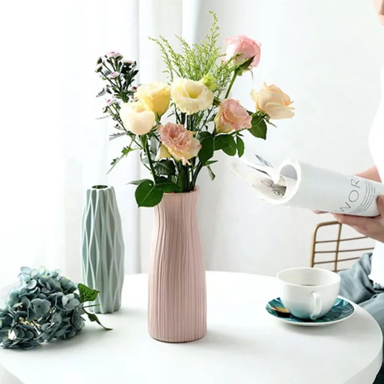 Unbreakable Plastic Vases Modern Desktop Creative Simplicity Plastic Vase for Decoration Household