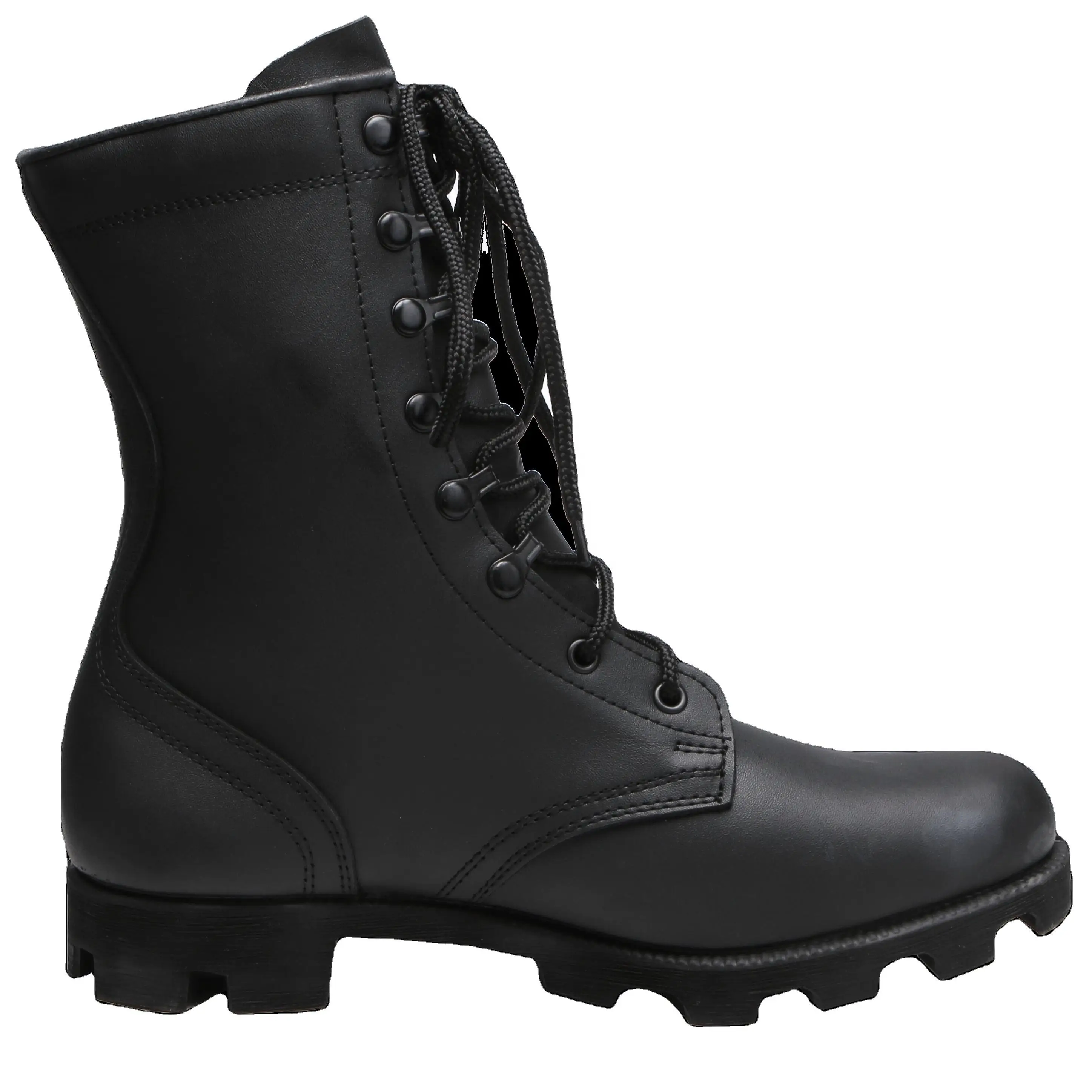 hot sell custom black lightweight waterproof hiking EVA Rubber outsole  Leather tactical boots