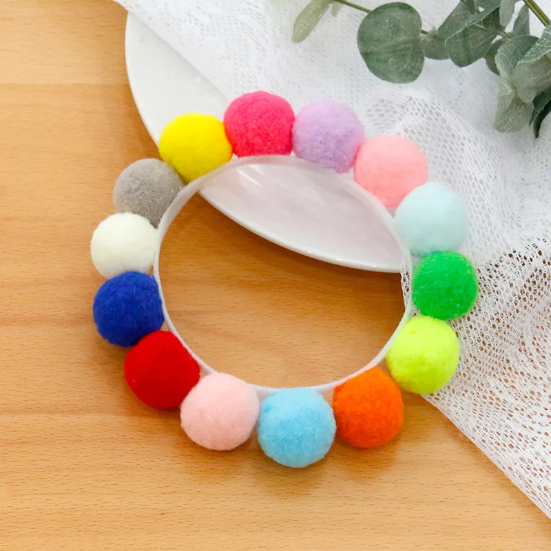 Cat Color Ball Collar Dog Hair Ball Collar Chain Birthday Jewelry Shiba Inu Corgi Collar Net Red Pet Photo