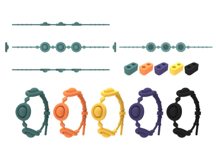 
Wholesale amazon hot keychain puzzle push finger bubble fedget toy bracelet pops band tiktok popper fidget toy bracelet 