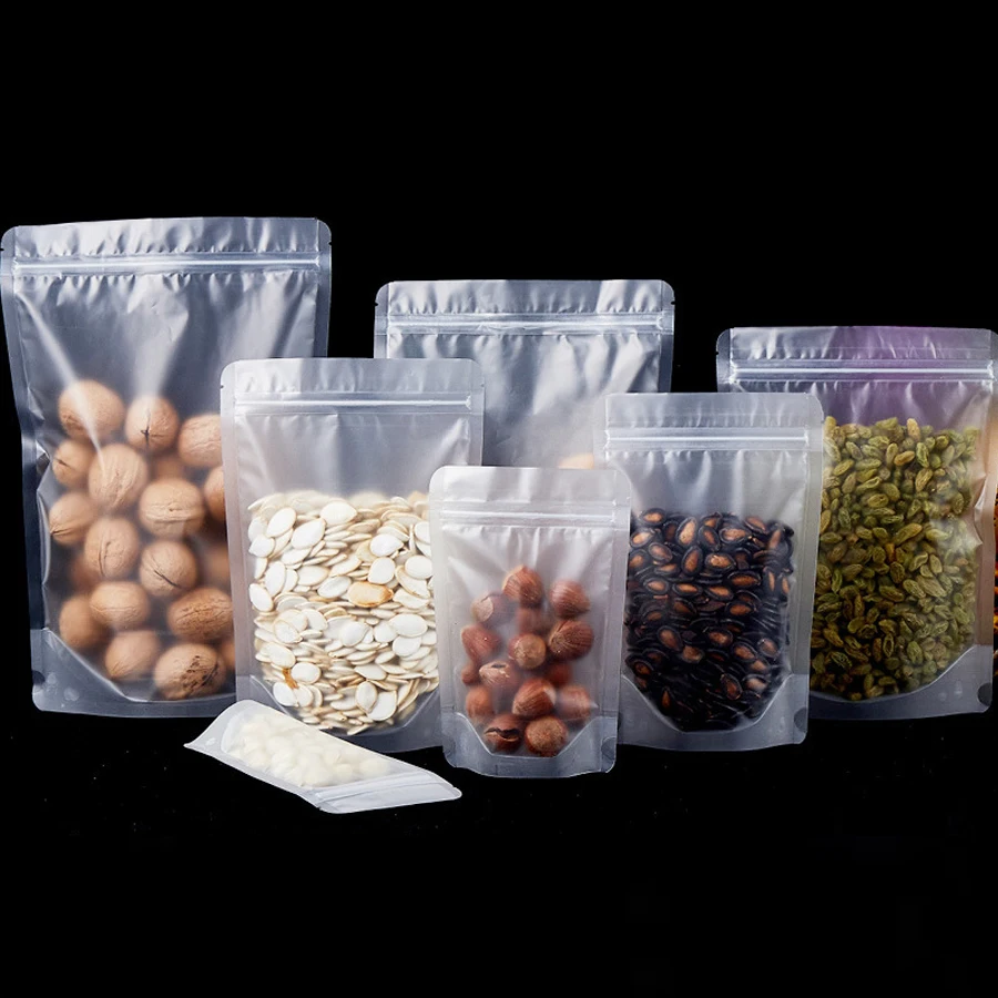 Low MOQ Custom Printing Food Grade Recloseable Frosted Stand Up Zipper Bags For Snack Coffee Tea Packing