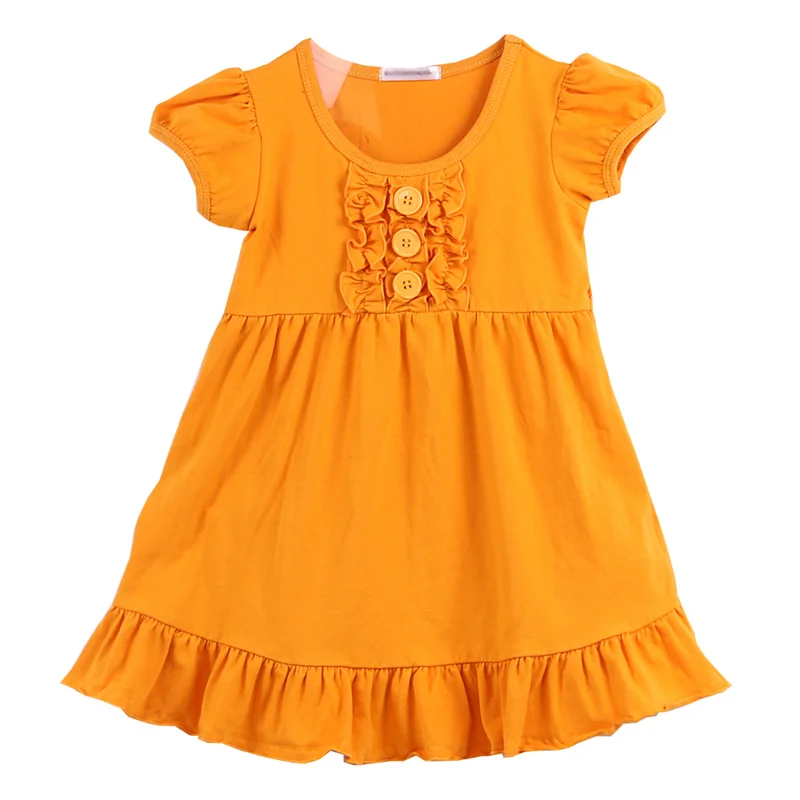 New Design Floral Print Little Girl Skirt Wholesale Short Sleeve Patchwork Cute Kids Girl Casual Dress