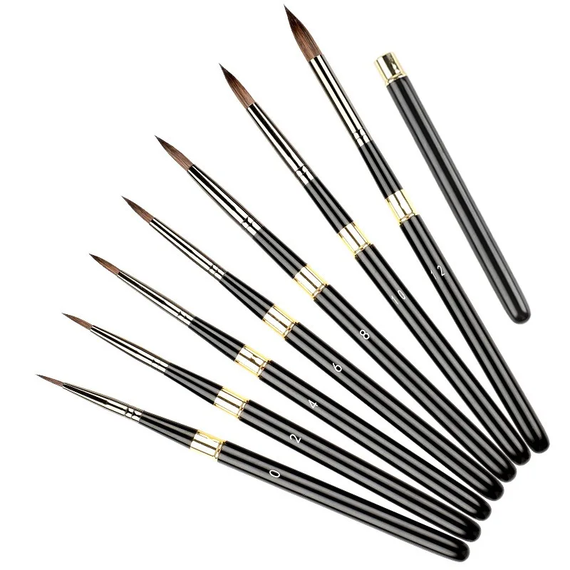 Travel Sketching Art Special Calligraphy Pen Brushes Watercolor Brush with Detachable Metal Rod & Hook Line for Painting