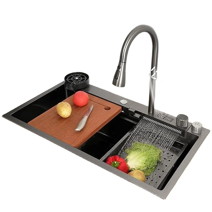 Mexico местный запас ks7012 цифровая кухонная раковина из нержавеющей стали кран для горячей и холодной воды водопад