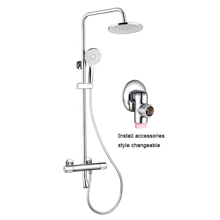 Bathroom Water Bath Automatic Temperature Control Thermostat Mixing Valve Cartridge Thermostatic Rain Shower Mixer Faucet Set