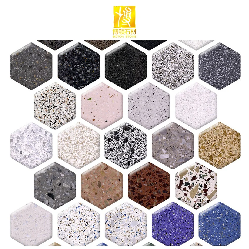 Artificial Stone Red Ruby Terrazzo Kitchen Bench Top Competitive Price Kitchen Countertop