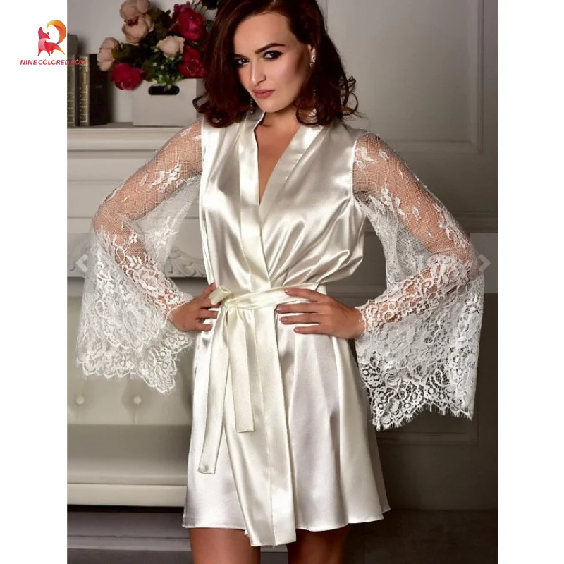 Sexy lingerie plus size lace strappy bathrobe sexy fat women nighty lingerie