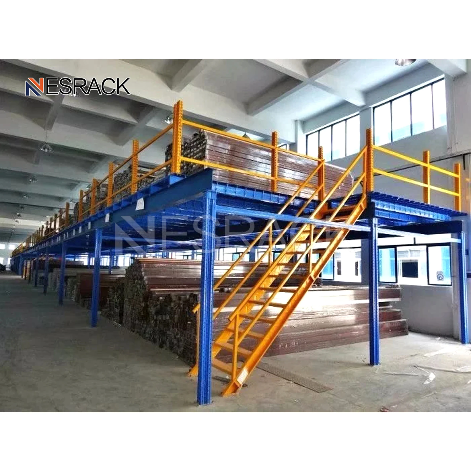 Warehouse attic loft mezzanine floor moden shelving adjust work platform for racking rack shelf shelves